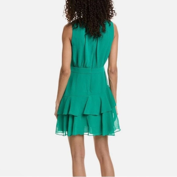 Ted Baker Zandaa Asymmetrical Tiered Mini Dress in Green - Picture 2 of 7